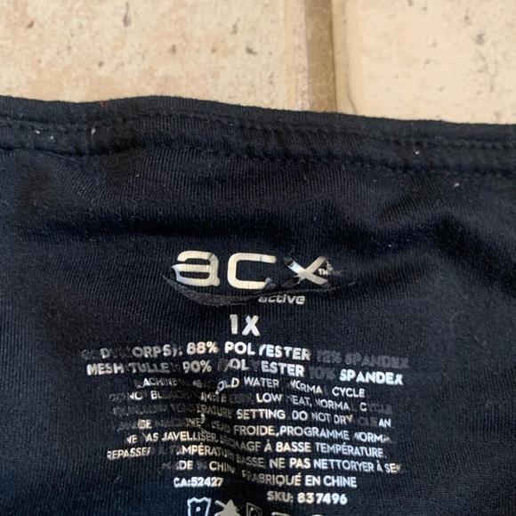 ACX Active Plus Size Floral Print Mesh Panel Capri Leggings Size 1X - Picture 4 of 8